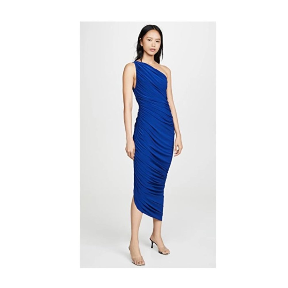 Norma Kamali Blue One Shoulder Dress